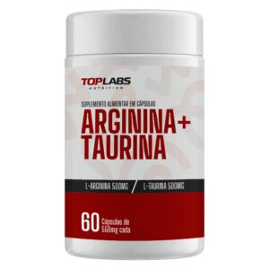 Arginina + Taurina Top Labs 60 Cápsulas